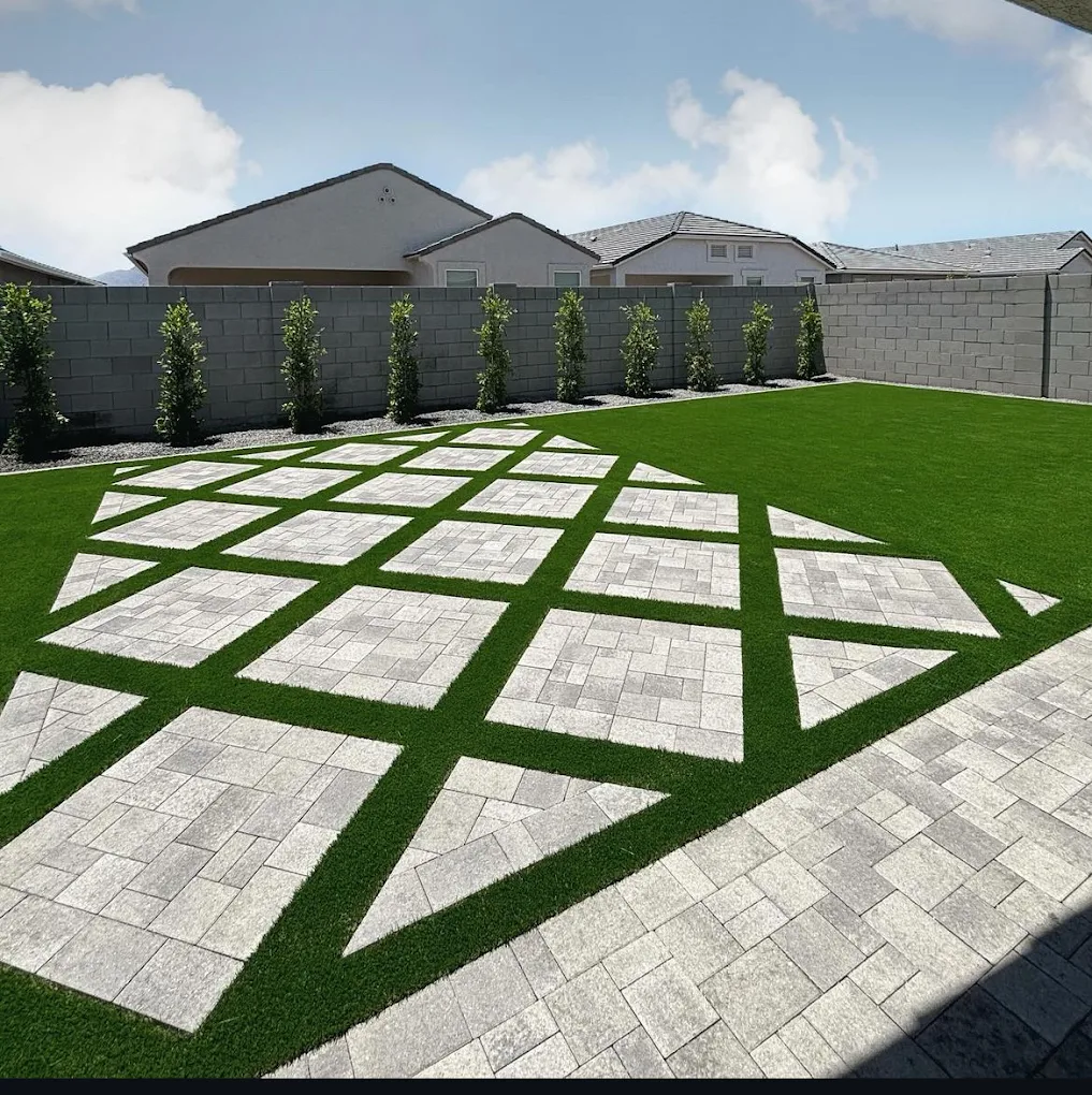 Custom paver and turf design
